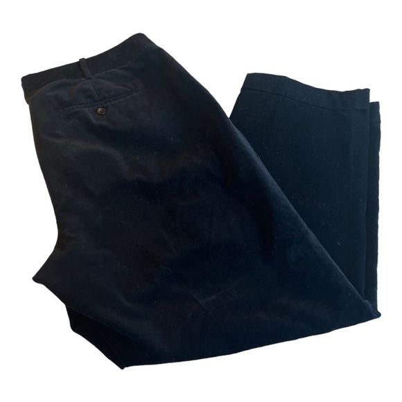 Talbots Signature Black Velvet Trousers Pants Cuffed Ankles in Size 18W Woman - Picture 3 of 13